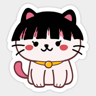 Bangin’ kitty : A cool cat with bangs Sticker